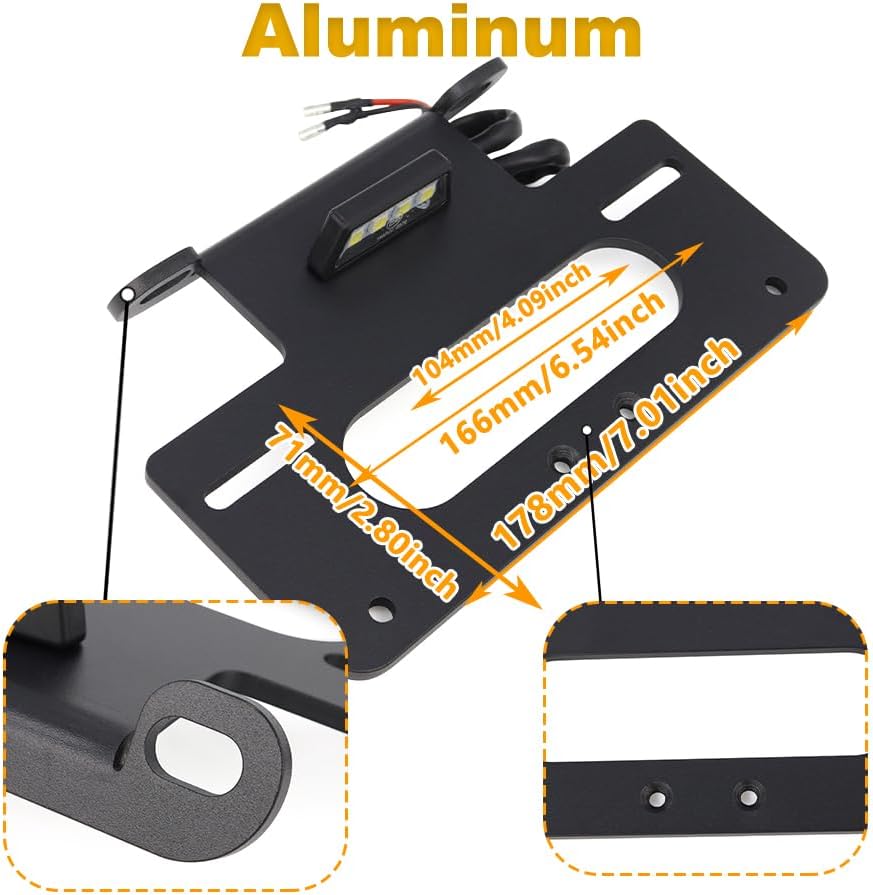 Fender Eliminator Bracket Mount Tail Tidy with LED License Plate Light Fit for GSXR600 / 750 K6 K8 2006-2010