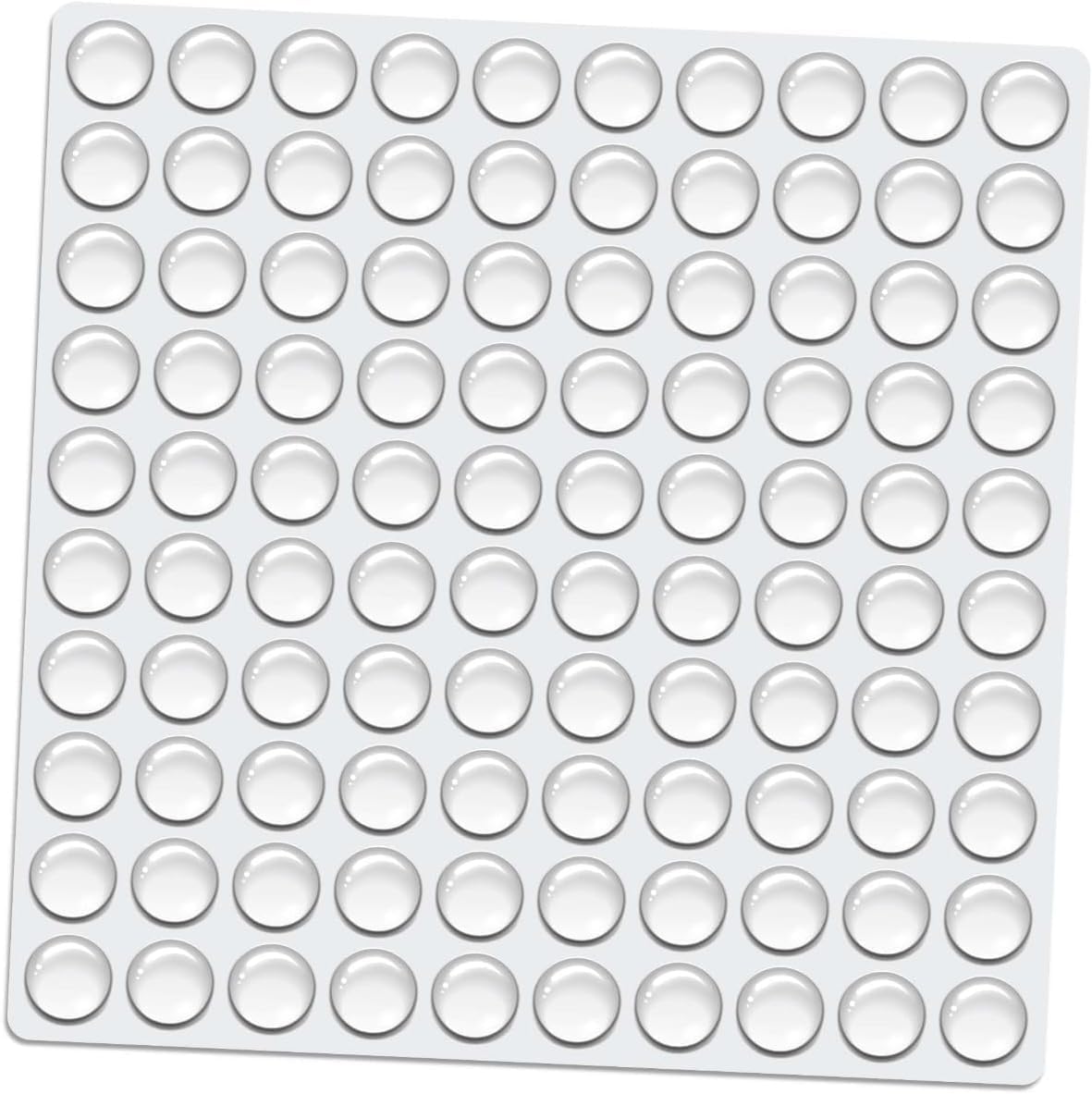 Bondwet Round Adhesive Silica Gel Bumpers Door Cabinet Drawer Safety Stopper Mute Buffer, 3x8 mm, Clear -(100)