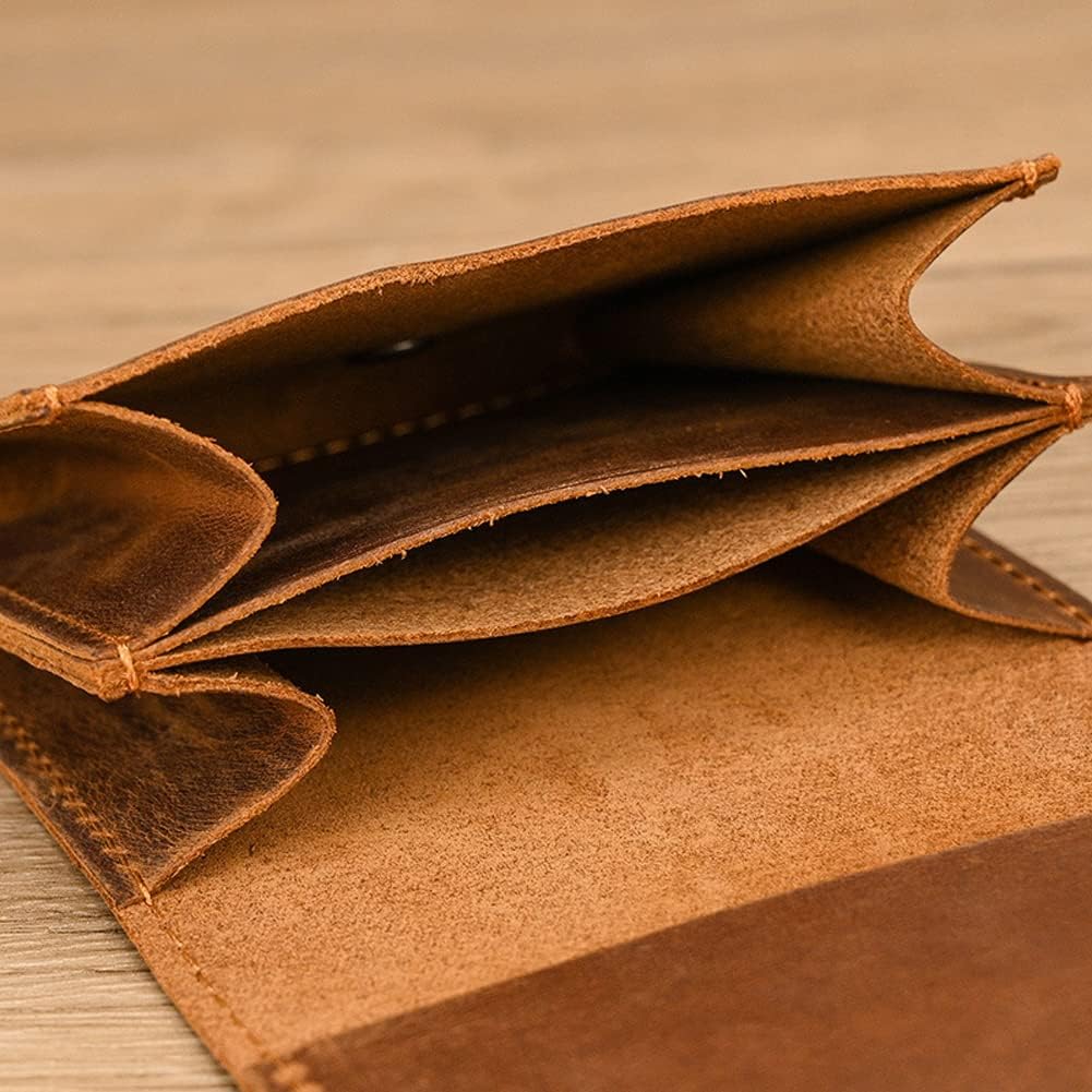1 Pcs Leather Snap Coin Purse Wallet With Card Slots, Snap Coin Organizer, Change Holder,Card Case, Leather Zipper Storage Bag for Men & Women - Image 5