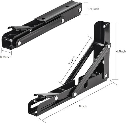 Miniatura 79 de YUMORE Soportes de estante plegables de 24 pulgadas, carga máxima: 330 libras de acero inoxidable resistente soporte de estante plegable para mesa