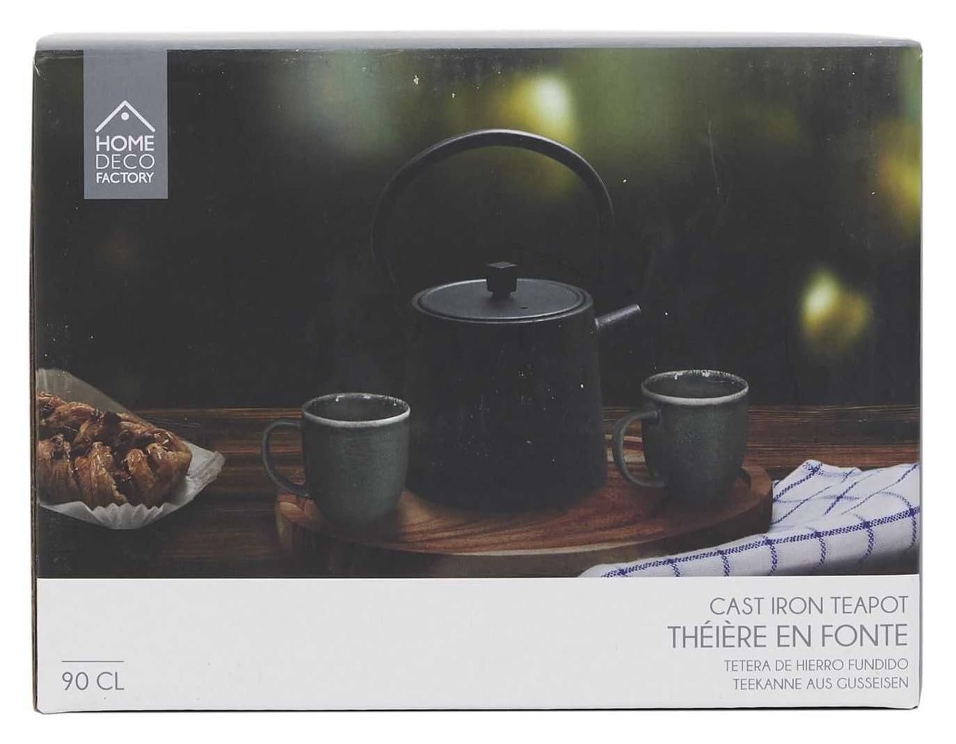 Théière en fonte 0,9 l noir mat – Style de théière japonaise, bouilloire, théière pour thé en vrac, design rétro