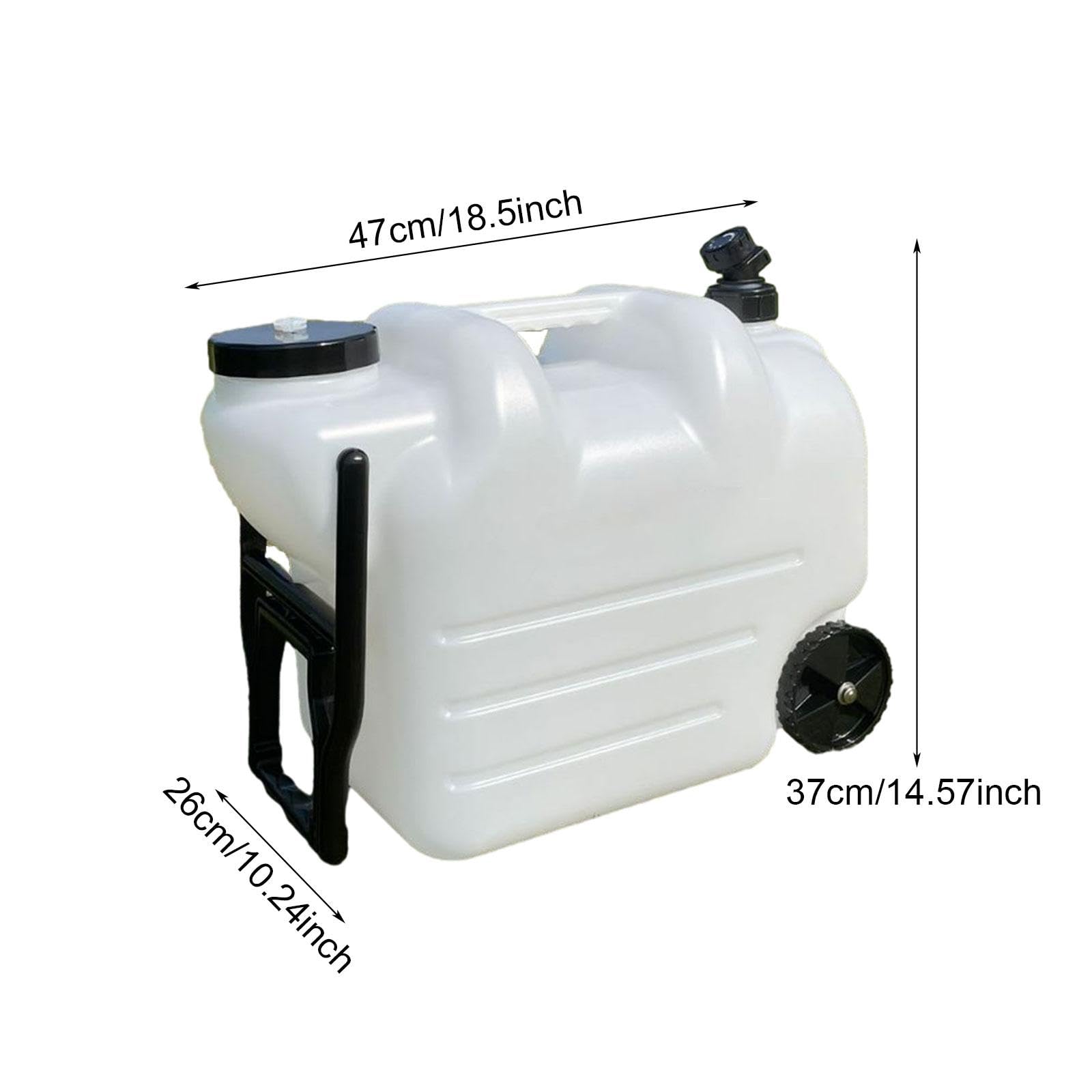 Contenedor de Agua Portátil Garrafa con Grifo Asa Ruedas Apertura Ancha Resistente Transporte Y Almacenamiento Adecuado para Picnic Salidas Actividade