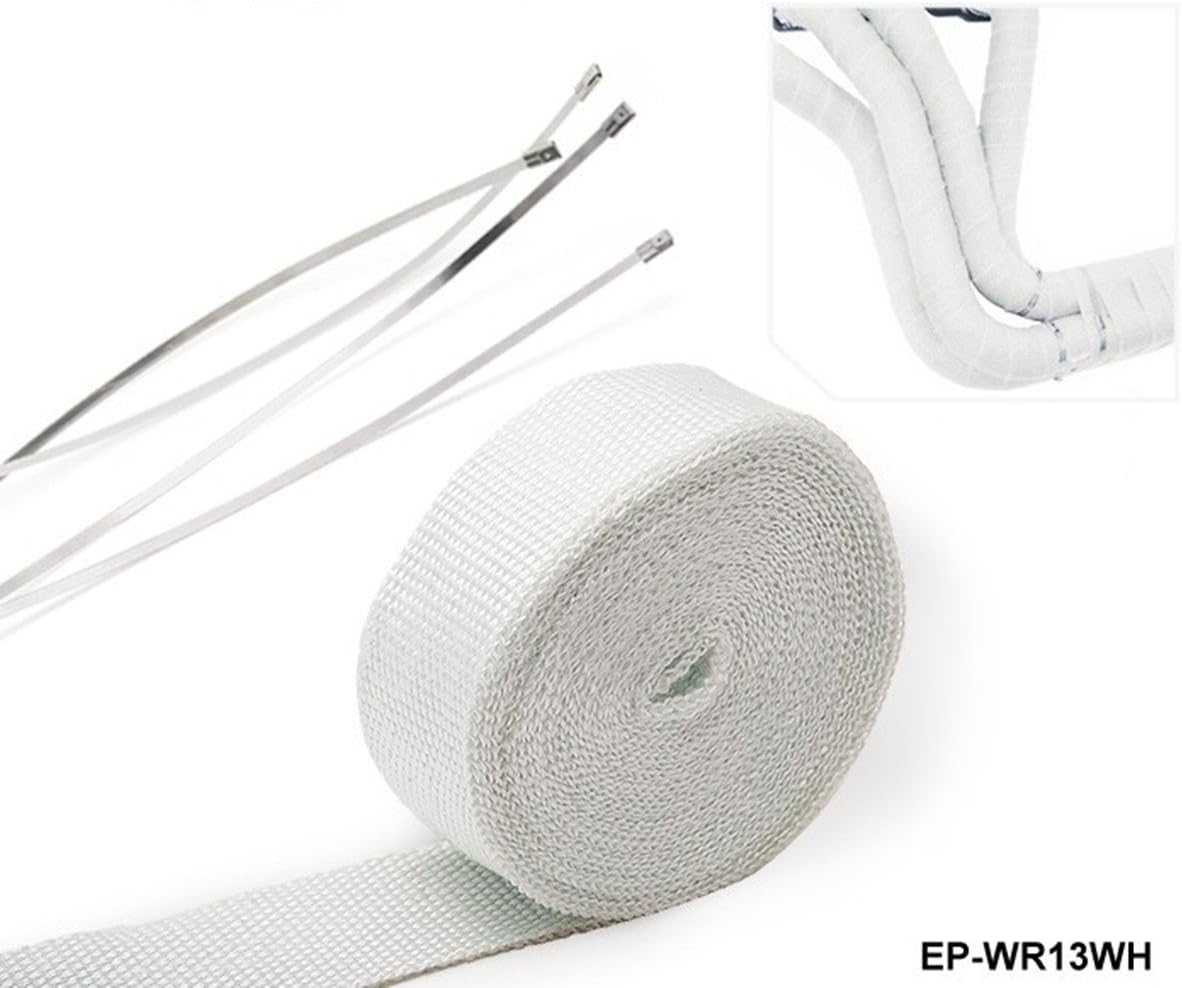 White Thermal Wrap Exhaust Pipe Warp Exhaust Insulating Warp Header Warp