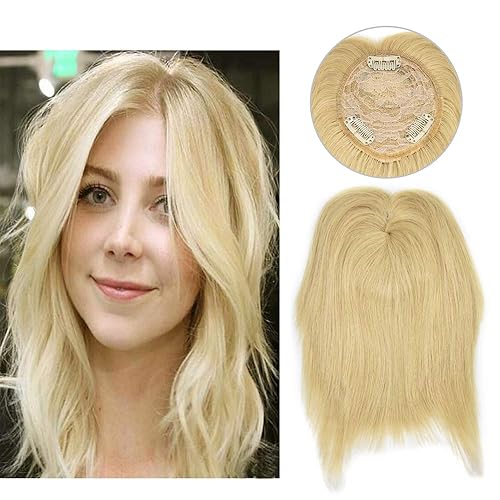 Miniatura 5 de Cabello humano de 18 pulgadas de largo, lacio, piezas de clip en la parte superior con flequillo (1B # negro apagado)