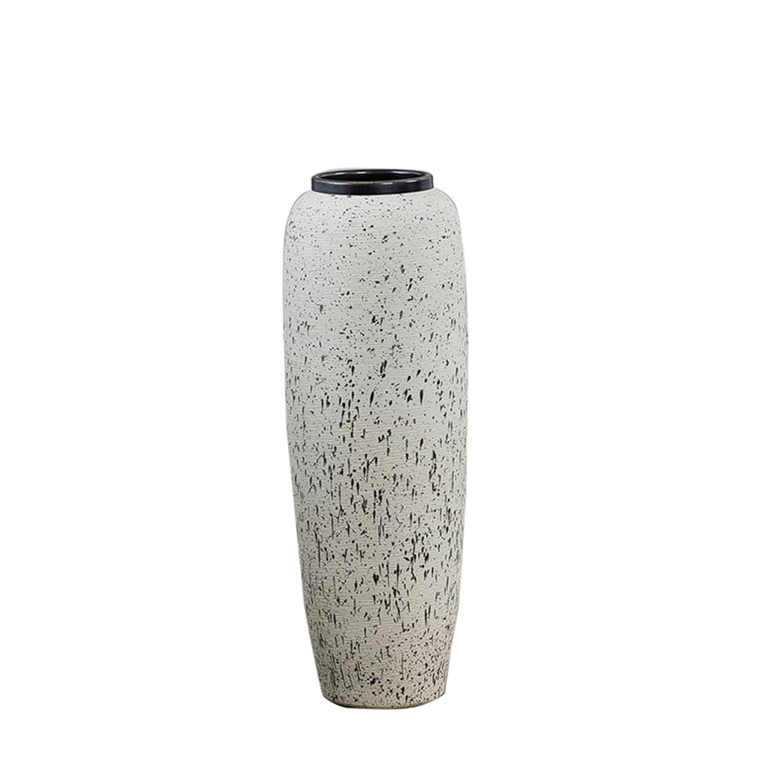 asdchZen Floor-Standing Large Vase, Ceramic Vase Living Room Corridor Entrance Decorative Vase Hotel Lobby Retro Style Decorative Vase,22 * 60CM