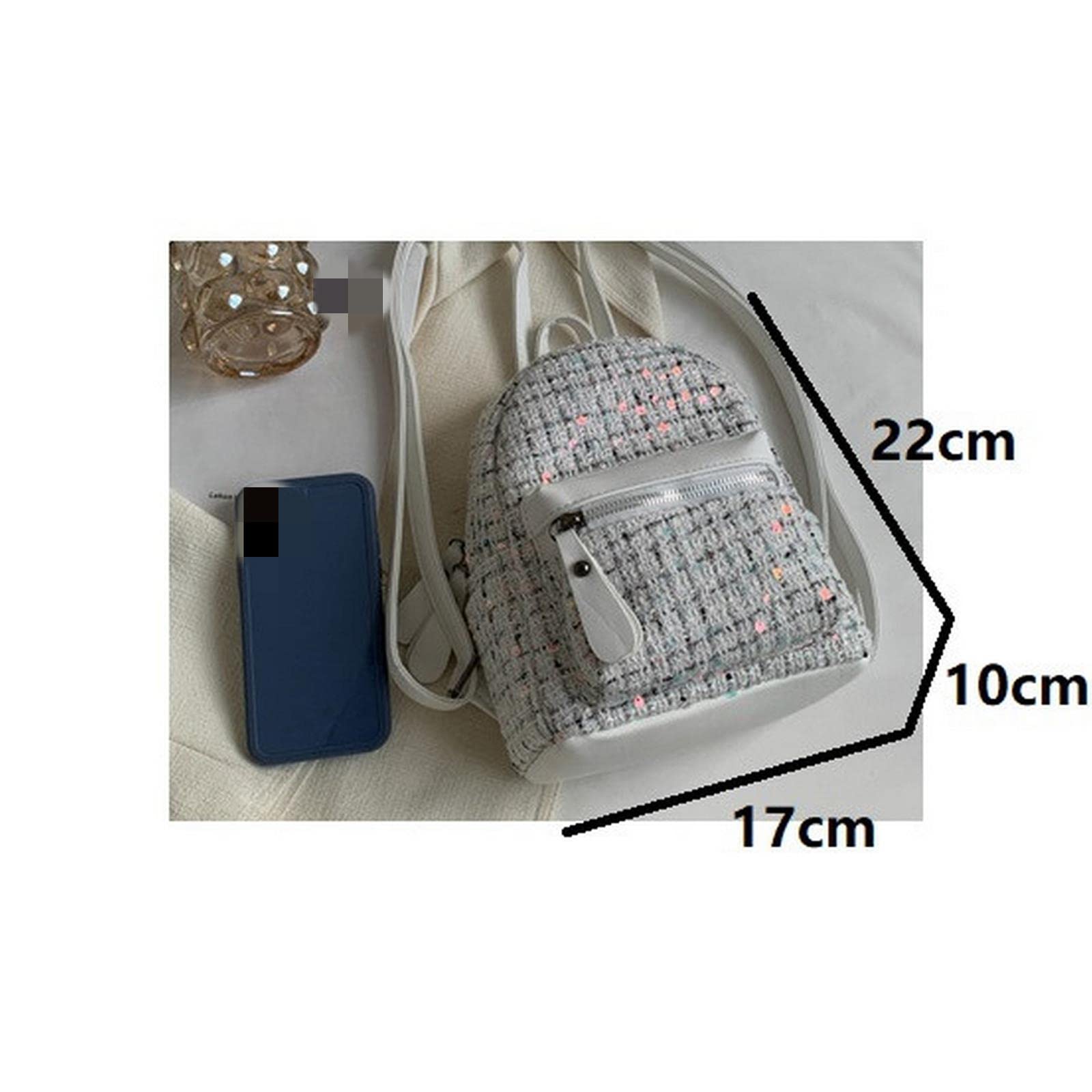 MOGSA Mochila escolar para mujer, con lentejuelas pequeñas, bolsa de hombro para mujer, mini bolsa de viaje para mujer