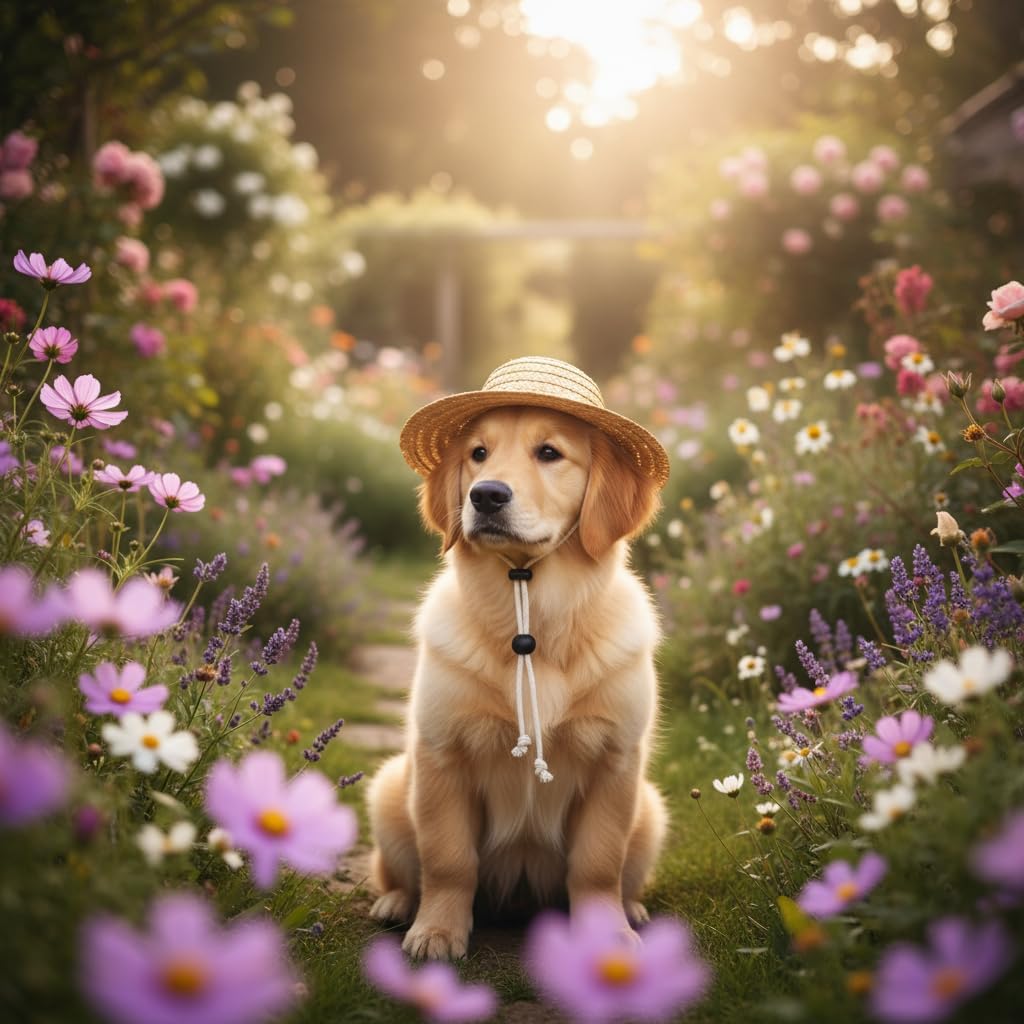 1Pc Novelty Summer Adjustable Pet Dog Outdoor Straw Hat Puppy Small Kitty Cat Sunhats Dog Hat