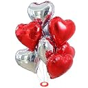 AMFIN® (Pack of 10) Silver Heart Foil Balloons - Valentine Combo & Proposal Shoot Balloons gallery image