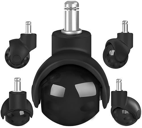 Ruedas de repuesto para silla de oficina, ruedas de goma de 2 pulgadas para alfombras de piso de madera, juego de 5, ruedas resistentes para sillas