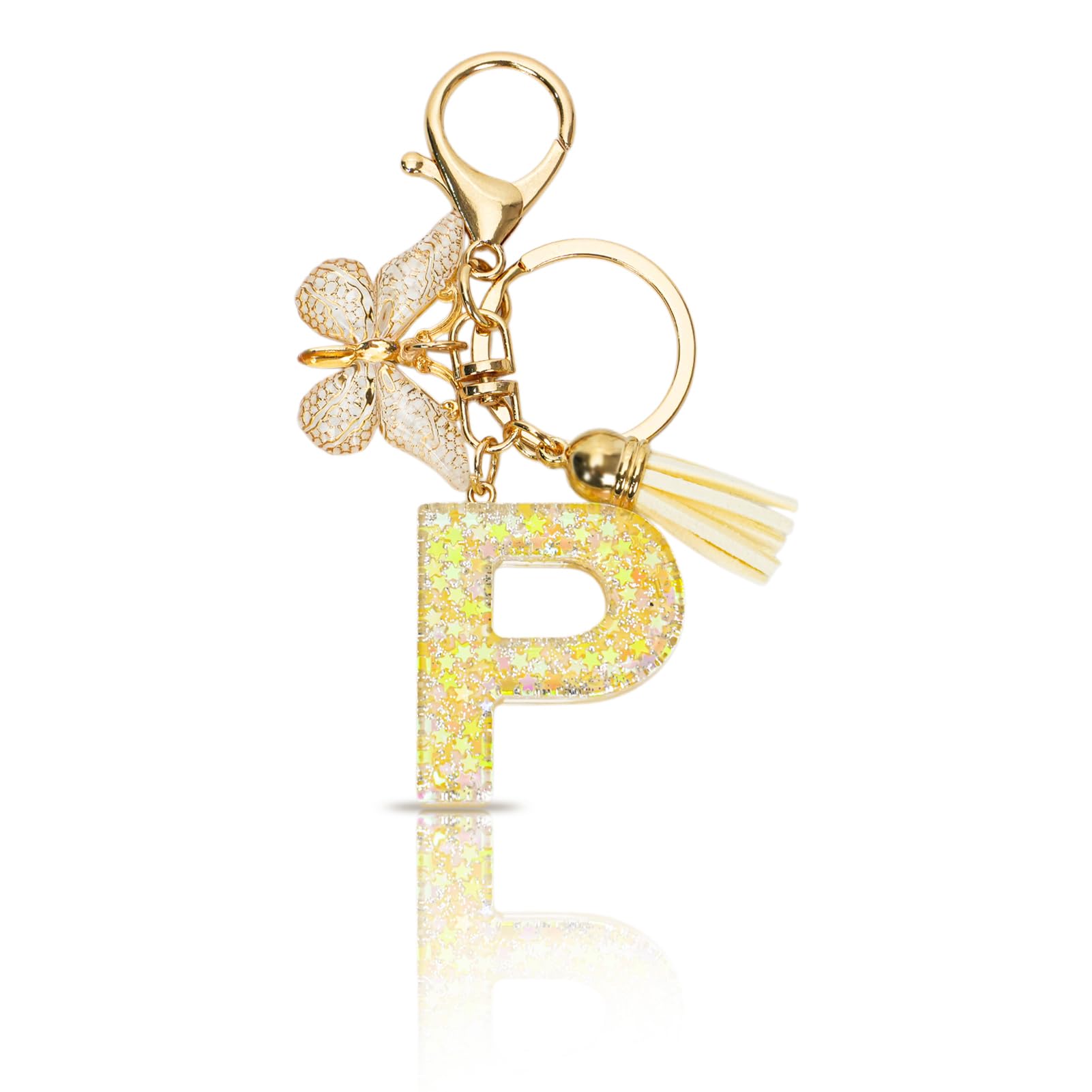 MORSUNBELA Schlüsselanhänger Buchstabe Mädchen Keychain mit Anfangsbuchstabe Schlüssel Anhänger mit Buchstaben für Frauen Damen