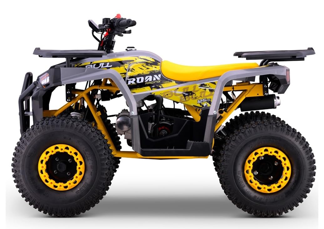 Quad Gasolina 125CC Roan-Bull Automático R8, Amarillo, Carga máxima 120 kg (Solo para circuitos Cerrados) + 10 años