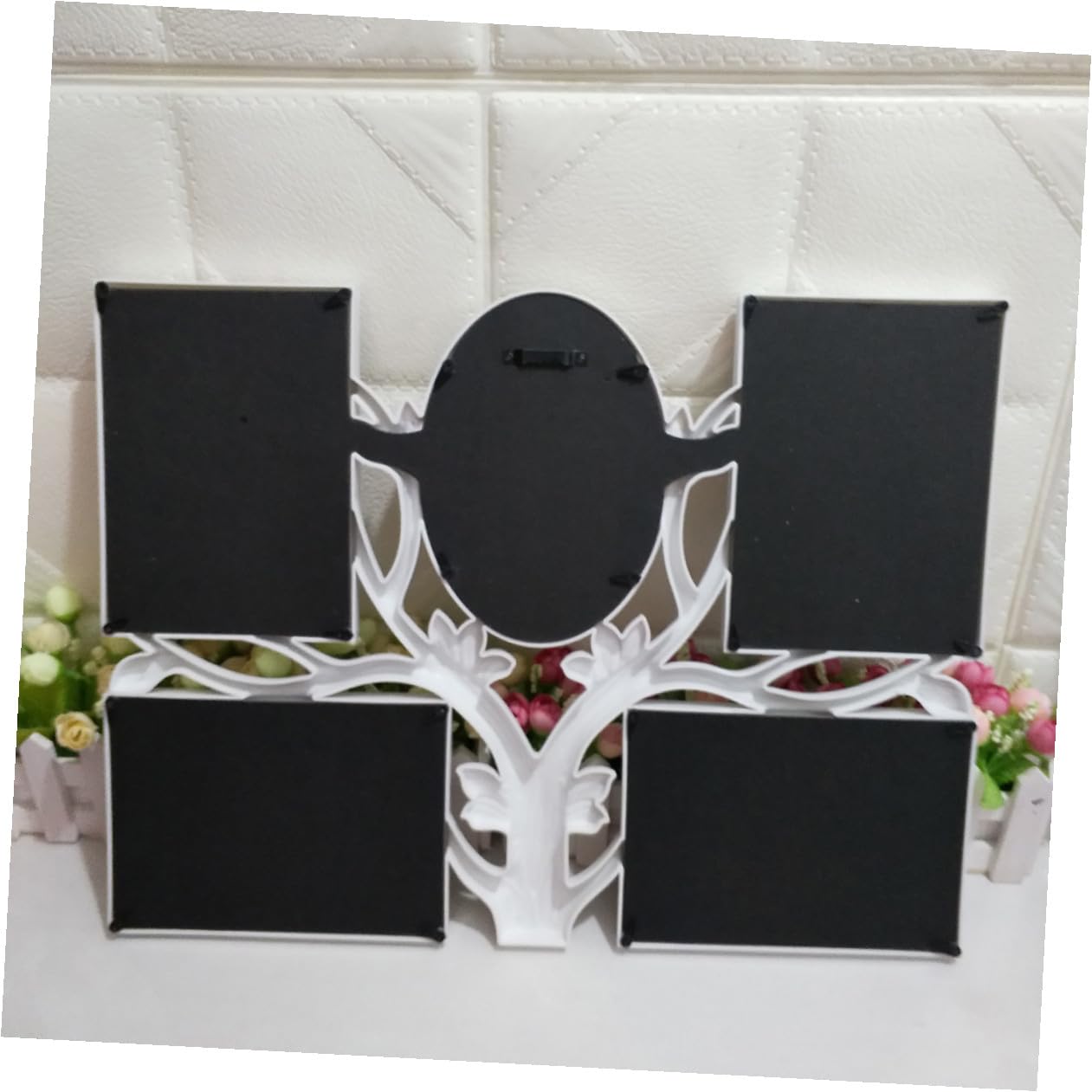 PACKOVE Porta Foto da Parete a Forma di Albero Creativo in Pvc Bianco, Cornice Combinata per Collage Fotografico, Organizzatore Foto da Appendere per Ufficio e Anniversari