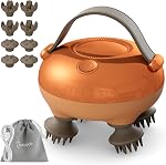 Cotsoco Handheld Electric Scalp Head Massager, Portable Waterproof Head Scratcher Massager with 4 Heads & 84 Nodes, Cat & Dog Massage, Ideal Gift for Women & Men