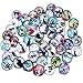 Produktbild Soleebee 50 Stück Gemischt zufällig Glas Aluminium Click Button fit 5.5mm-Knopfloch Schmuck Charms (Schwarze Katze)