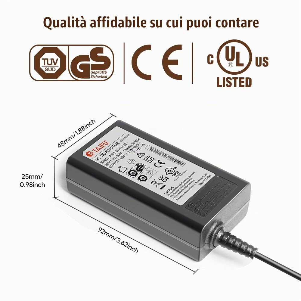 TAIFU 24V 2A Alimentatore Caricatore per Logitech GT Driving Force Pro Logitech G25 G27 G29 G920 G940 PS3 Xbox 360 Volante, Scanner FUJITSU fi-6130 TAIFU 24V 2A Alimentatore Caricatore per Logitech GT Driving Force Pro Logitech G25 G27 G29 G920 G940 PS3 Xbox 360 Volante, Scanner FUJITSU fi-6130