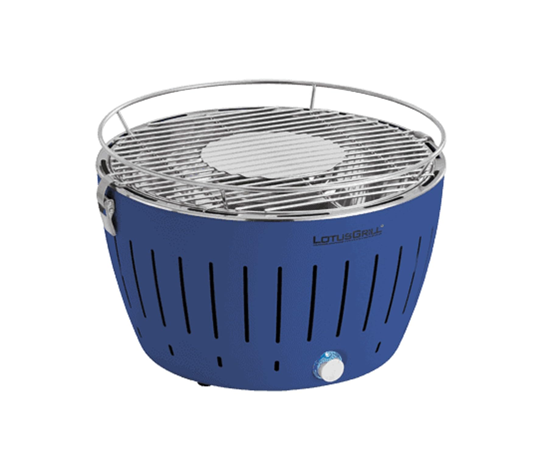 LotusGrill LG G34 U BL, Barbecue con batterie e cavo di alimentazione USB, 35 x 23,4 cm, Blu