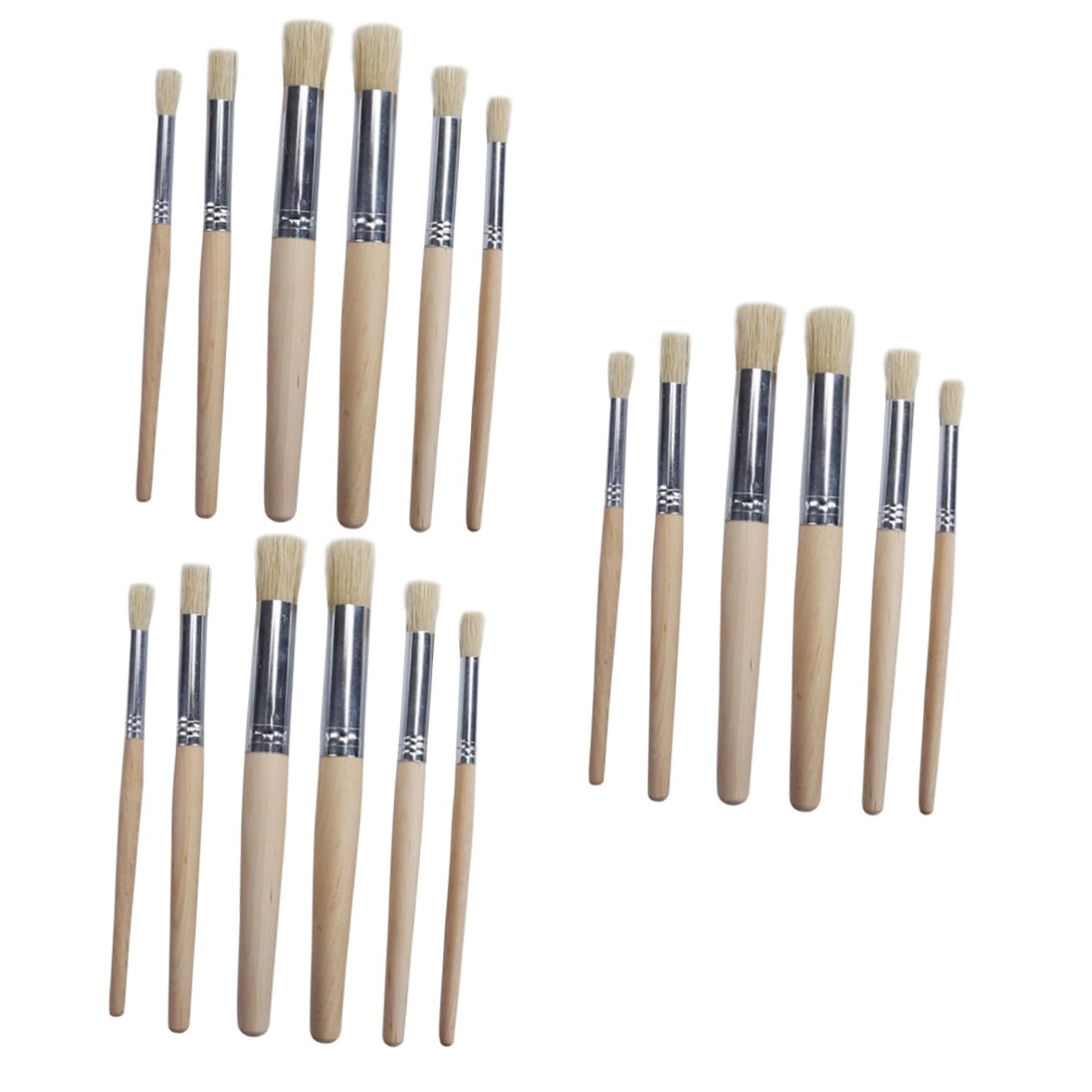 SEWACC 18stücke Teiliges Pinselset Mit Nylonhaaren Und Holzgriff Für Acryl Aquarell Und Ölgemälde Rundpinsel Für Präzises Malen Und Einfache Reinigung Für Künstler Und Bastler