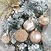 Sea Team 73-Pack Assorted Shatterproof Christmas Ball Ornaments Set Seasonal Decorative Hanging Ornament Set with Reusable Hand-held Gift Package for Holiday Xmas Tree Decorations, Rose Gold