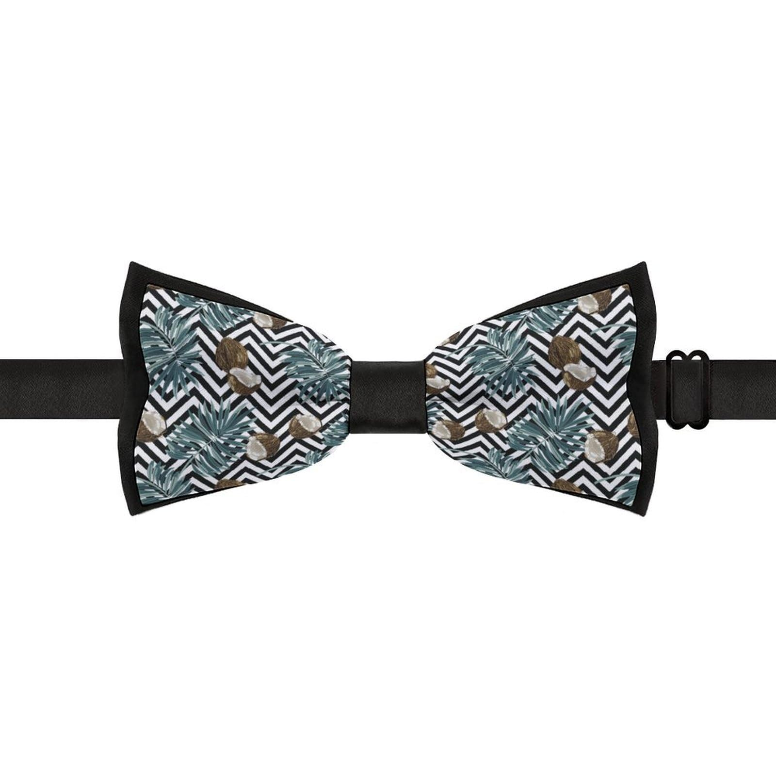 GoasNei Tropical Fruit of Coconut Pattern Bow Tie for Men Adjustable Necktie Funny Tie Neck Ties for Weddings Party