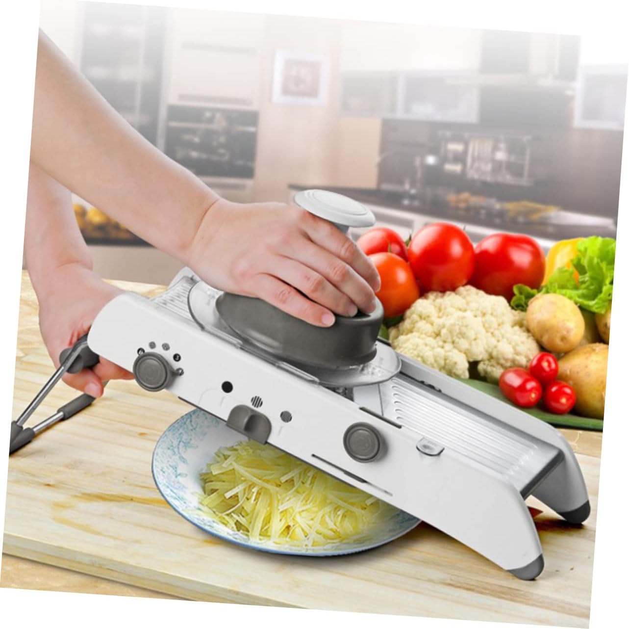 OUNONA Multi-function Vegetable Cheese Cutting Machine Food Slicer Swift Grater Steel Meat Shredder Tool French Fries Chopper Mandoline Slicer