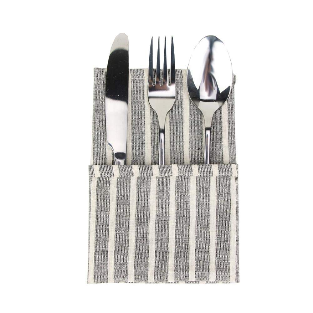 Tovaglioli Stoffa Set di 12 tovaglioli di Stoffa a Strisce 30 x 40 cm di Lino di Cotone tavola da Pranzo tovaglioli in Tessuto tovagliette 6 Colori Tovaglioli di Stoffa (Color : 4)