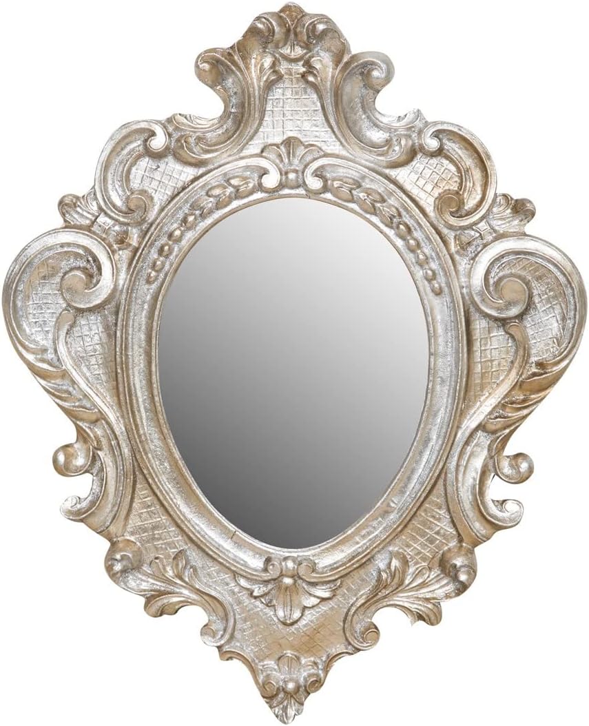 Baroque frame entrance mirror 40x3x30 cm Made in Italy | Decorative wall mirrors | Silver mirror