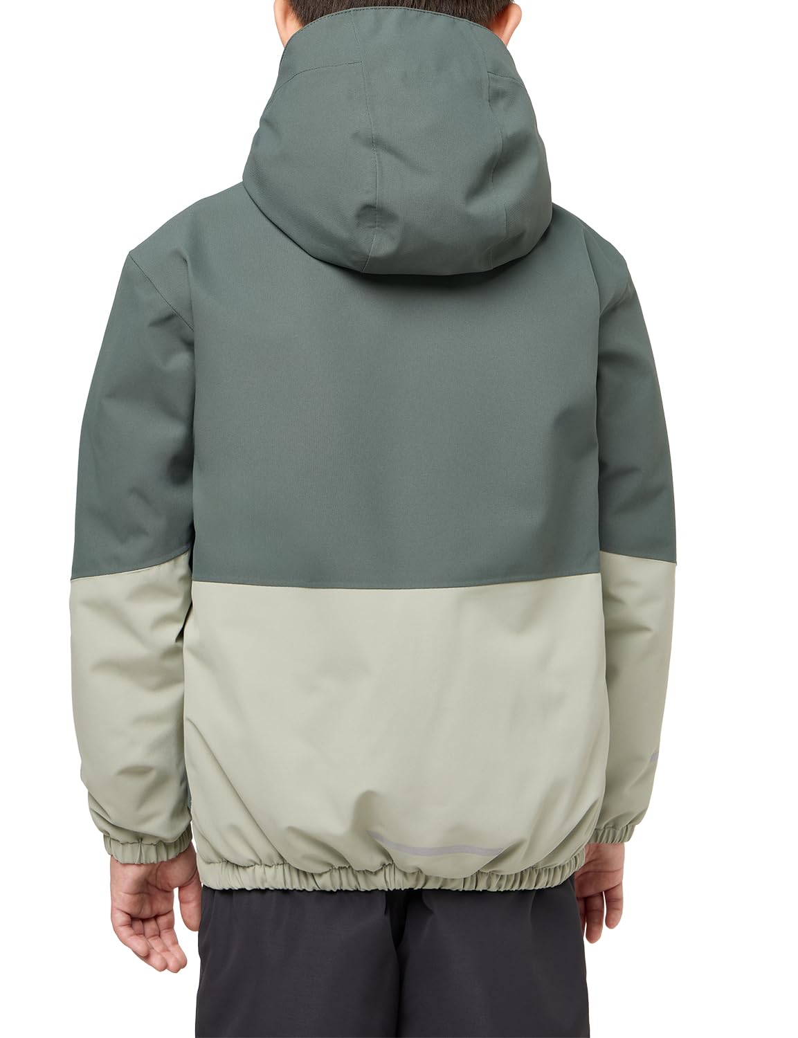 Jack Wolfskin - BLOCKY JACKET K, Chaqueta de plumas niños unisex, slate green/mint leaf,