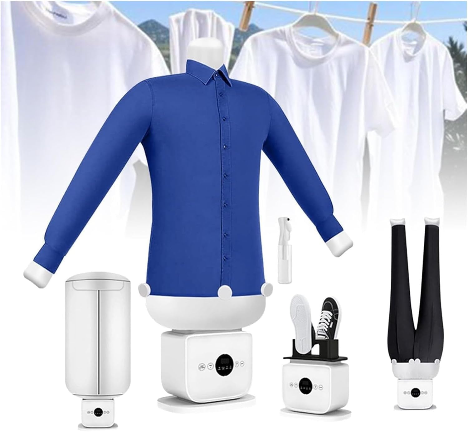 Máquina de Planchar Automática 1400W, Plancha a Vapor con Sensor Inteligente y Suela Cerámica, Plancha Vertical para Ropa y Cortinas, Depósito 300ml, Calentamiento Rápido, Uso Hogar y Oficina