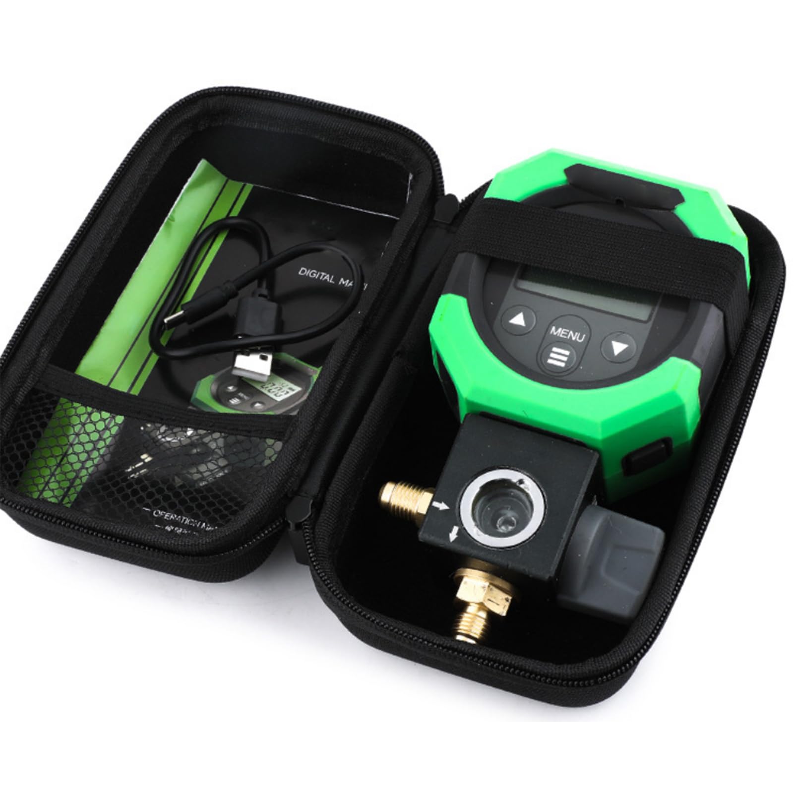 Manómetro de Vacío Digital, Material ABS, Rango de Presión de 0-55 Bar, Ideal para Profesionales de Mantenimiento de Aire Acondicionado y Refrigeración
