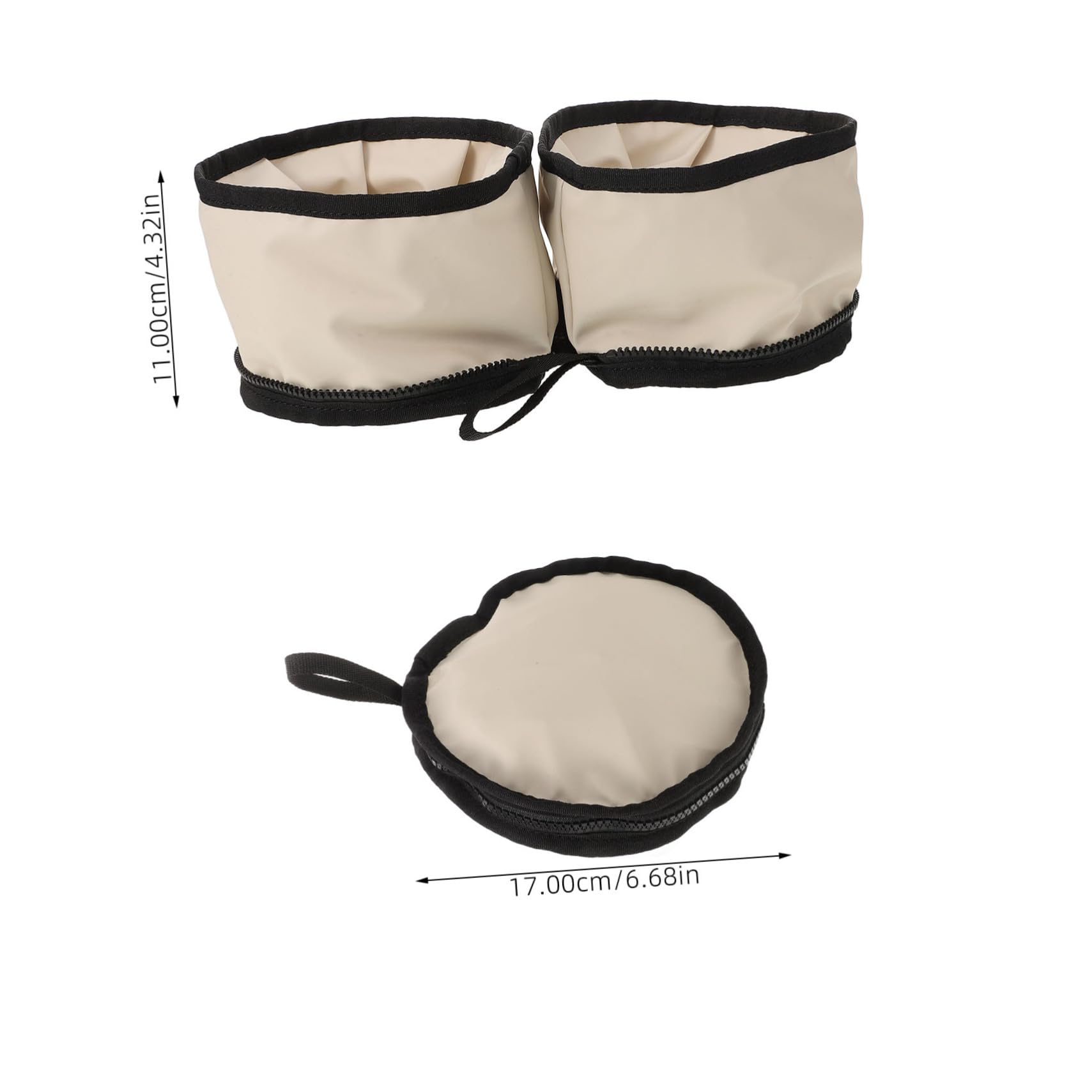 BESPORTBLE Oxford Fabric Dog Bowl Zipper Portable Pet Food and Water Bowl for Outdoor Use