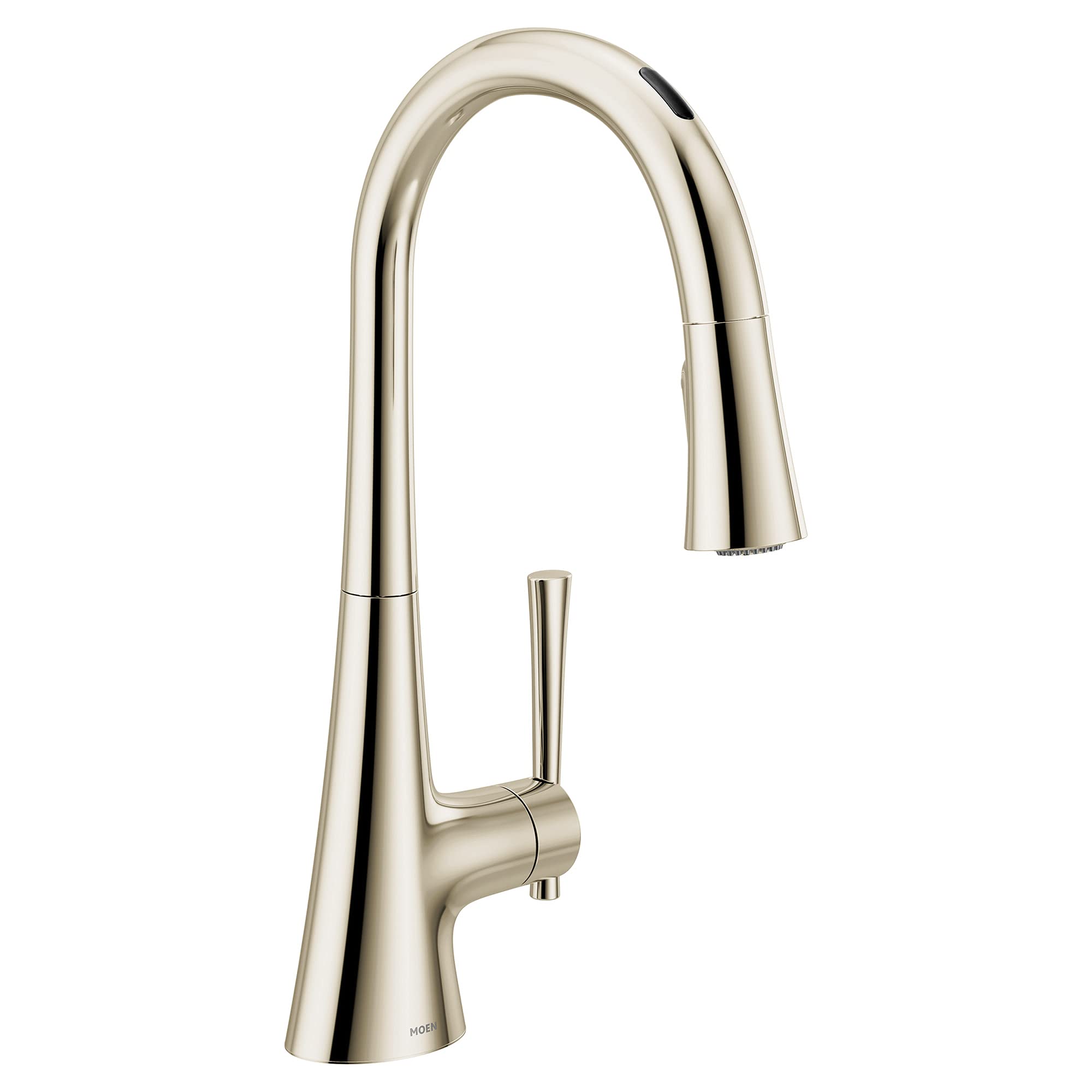 Moen9126EVNL Kurv Smart Touchless Pull Down Sprayer Kitchen Faucet with Voice Control and Power Boost, Polished Nickel