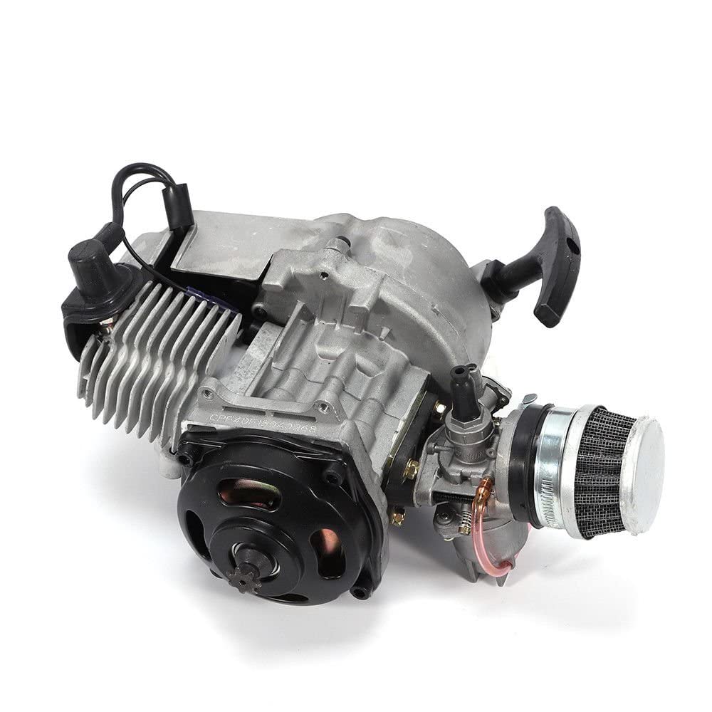 2 Stroke Engine Motor 49CC Pull Start Mini Moto Engine Motor Kit for Pocket Bike Mini Dirt Bike ATV Scooter (47/49 CC 2-Stroke Engine)