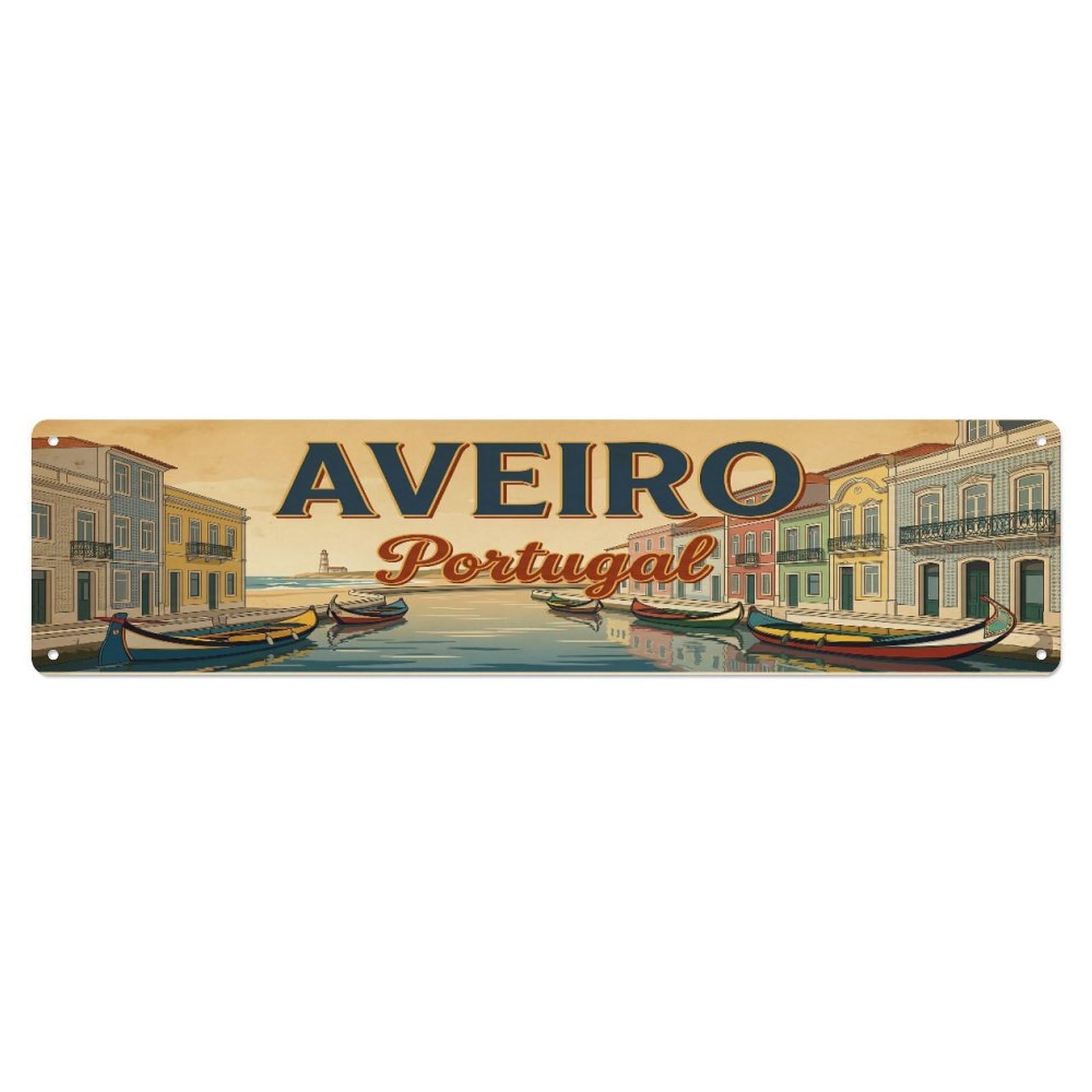 Tgrcjimh Style Metal Tin Sign Retro Travel Portugal Aveiro