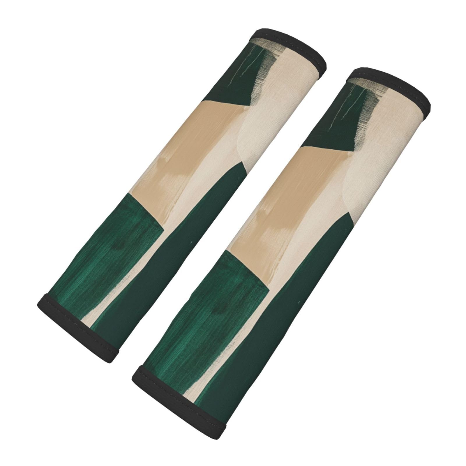 Minimalist Emerald Green and Beige Shapes Car Seat Belt Cover 2 Pack Seatbelt Strap Shoulder Pad Protector Universal Comfort for Car