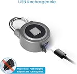 Verrouillage de verrouillage de gymnastique à empreinte digitale, Pédalier biométrique intelligent Pédalo Bluetooth sans clé, Verrouillon maître étanche rechargeable pour serrure de gym, Serrure scolaire, Porte, Fence, Shed, Garage (Grey)