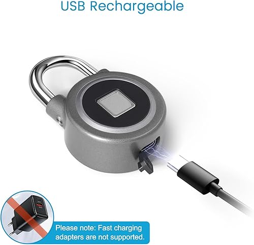 Miniatura 10 de Candado inteligente de huellas dactilares, bloqueo Bluetooth, aplicación móvil, candado inteligente con biométrico sin llave, resistente al agua,