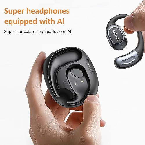 Miniatura 6 de MINISO Al Translation - Auriculares inalámbricos OWS MS156, compatible con 135 idiomas y acentos, auriculares Bluetooth de oreja abierta, batería de