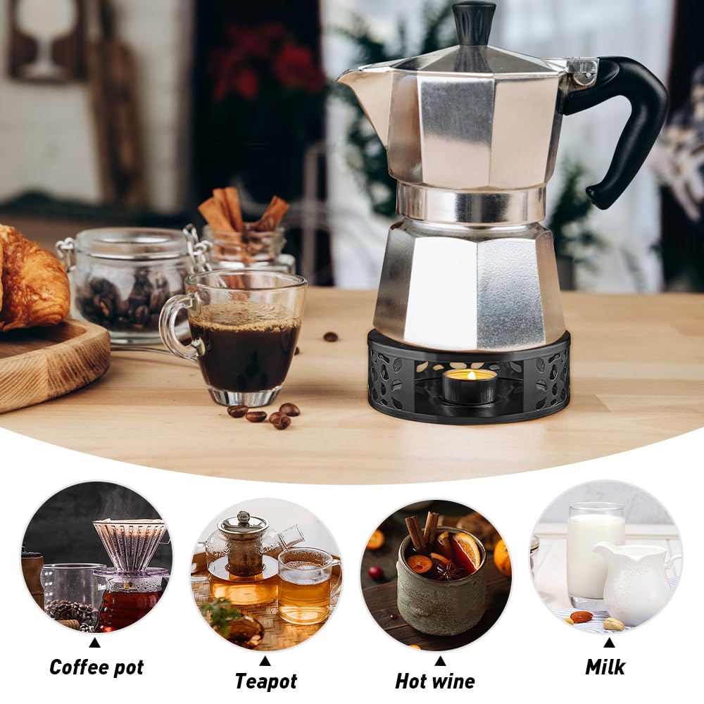 Calentador de Tetera Acero Inoxidable con Pinzas Base Redonda para Té Café