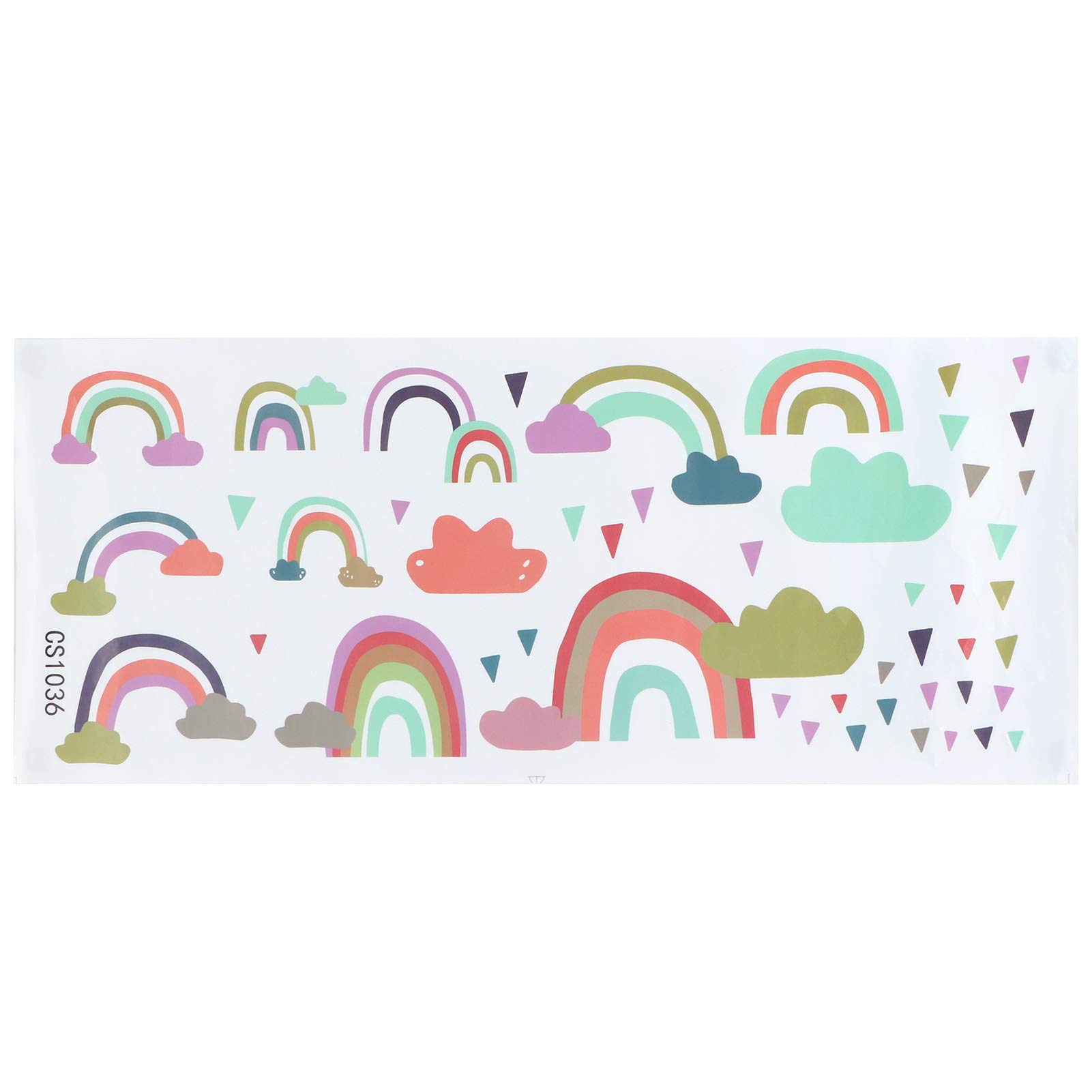 Aladeno Pegatinas de pared con patrón de nubes de colores, autoadhesivas, pegatinas de pared de 24.0 x 10.0 in, pegatinas decorativas para azulejos para dormitorio, oficina,