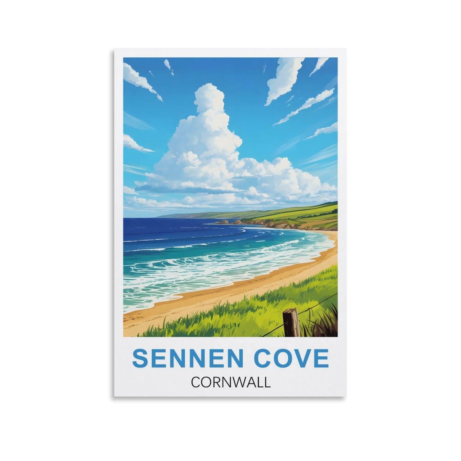 EZMLFA DIY Diamond Painting,Sennen Cove Cornwall 5D Landscape Diamond Painting Kits for Adult, Gem Art Crystal Art Kits for Adults, for Home Wall 40x40cm