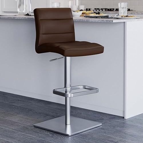 Miniatura 81 de Zuri Furniture Lush - Taburete giratorio sin brazos de altura ajustable magenta con base de acero cepillado Magenta,Rojo -,Blanco,Marrón,Verde