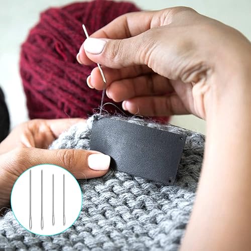 Miniatura 3 de DaKuan - Juego de marcadores de puntada, 19 agujas de hilo, accesorios de ganchillo, 120 marcadores de punto de ganchillo, para marcadores de