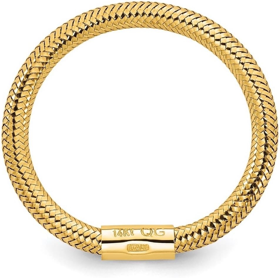 JewelryWeb 2.3mm 14k Solid Yellow Gold Mesh Stretch Ring Ring for Women - Image 3