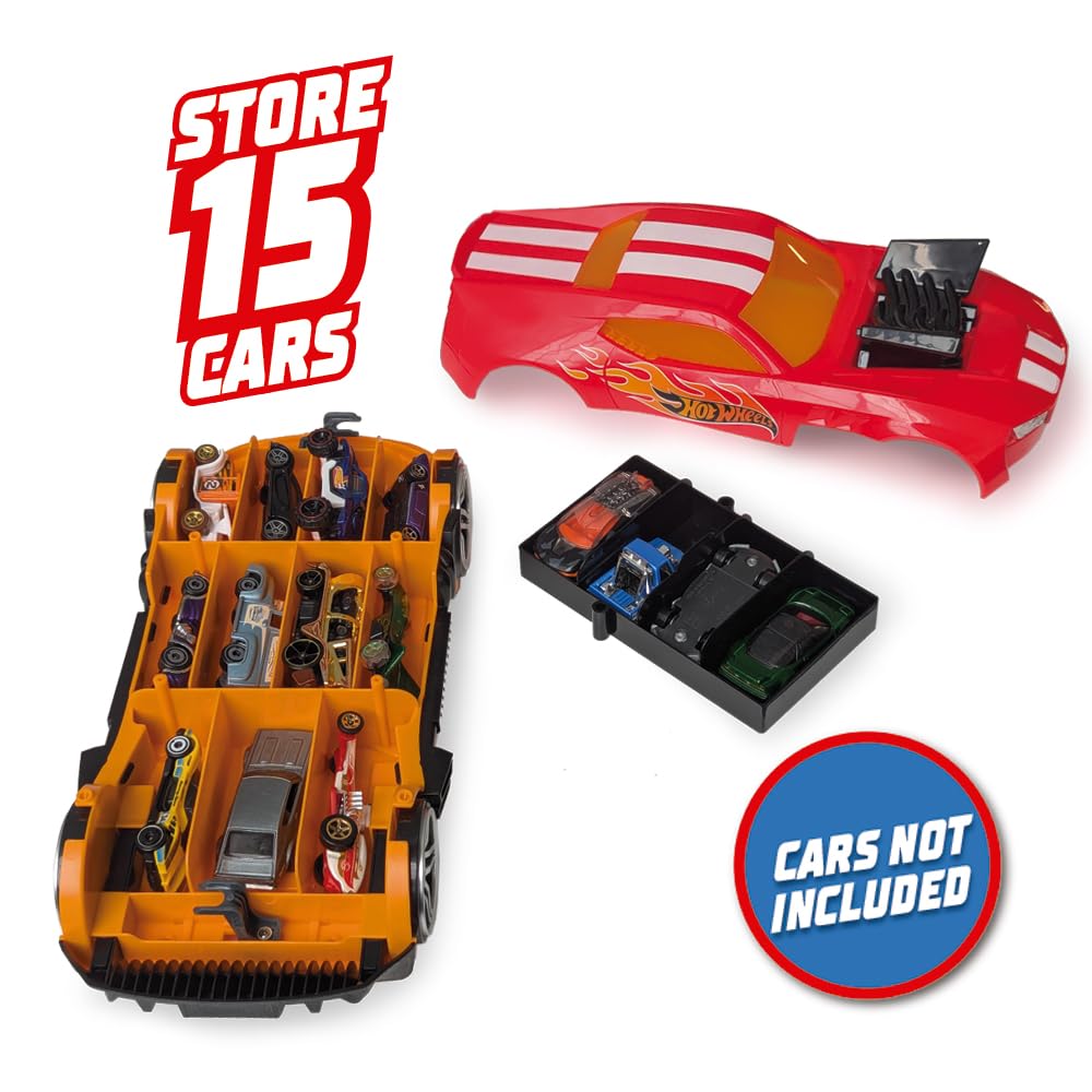Hot Wheels NEW Car Storage 2in1 Race N' Haul free wheel Car Storage case with Retractable Handle - Image 2
