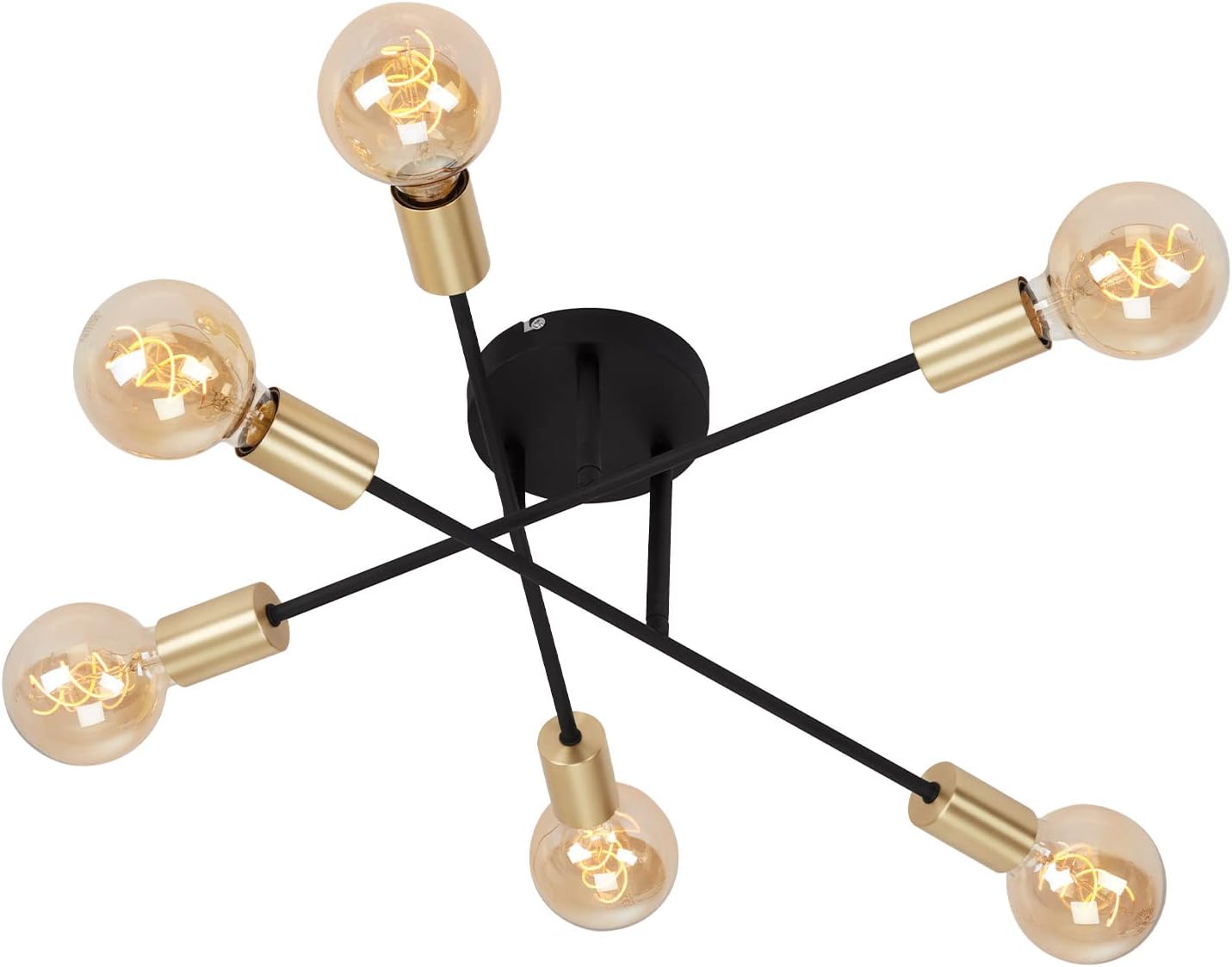 B.K.Licht Deckenlampe Vintage Weiß - E27 Käfig-Design 16,5x22,5cm