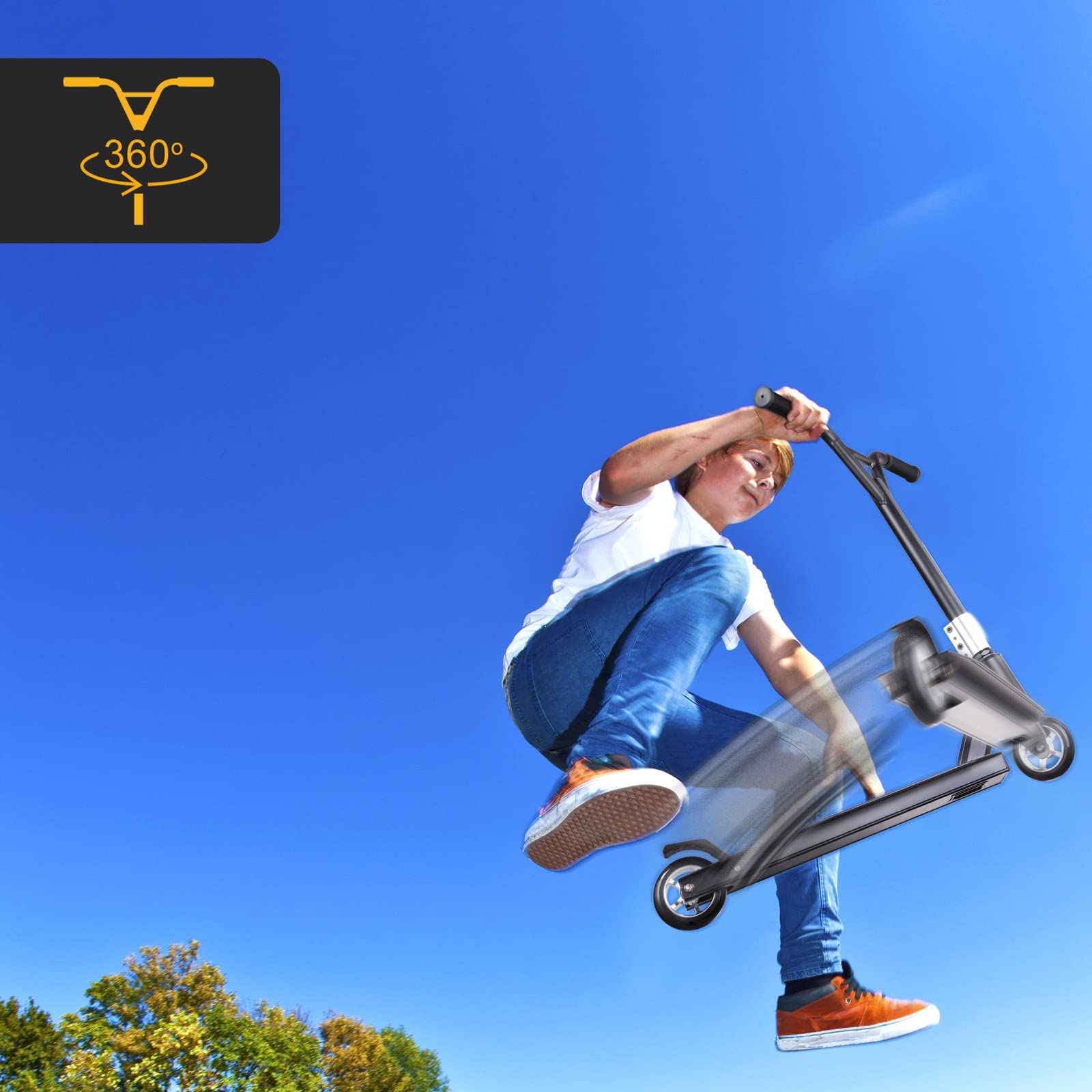 Monopattino Stunt Scooter Freestyle ABEC 9 Ruote in PU Manubrio a 360° Bambini Adulti