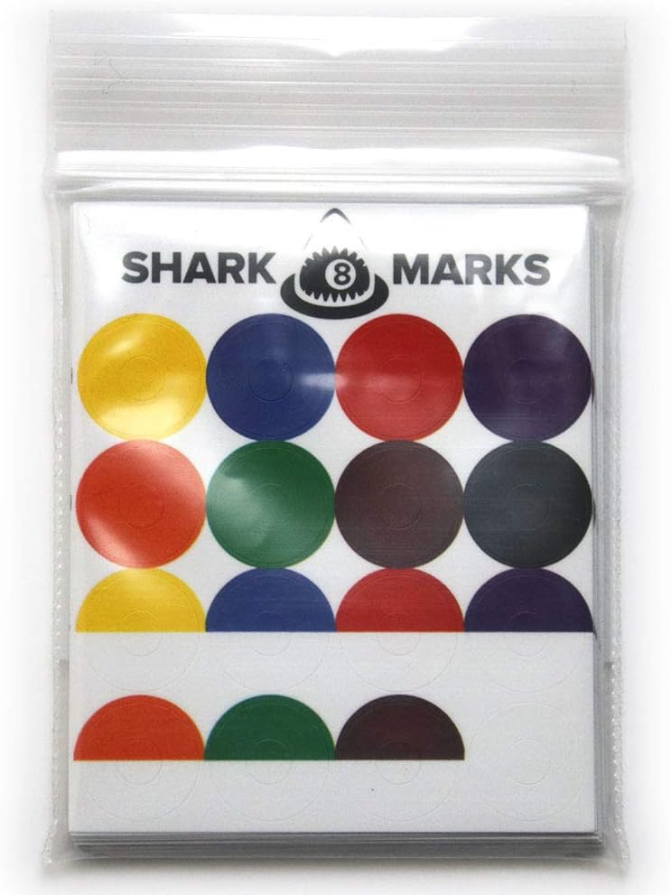 SharkMarks Pool Ball Position Marker Stickers for Billiards Practice