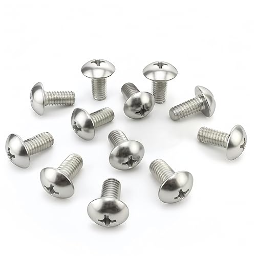 Miniatura 13 de NACX M6 x 20mm Tornillo de Nylon de Cabeza Redonda y Plana Negro, Phillips, 100