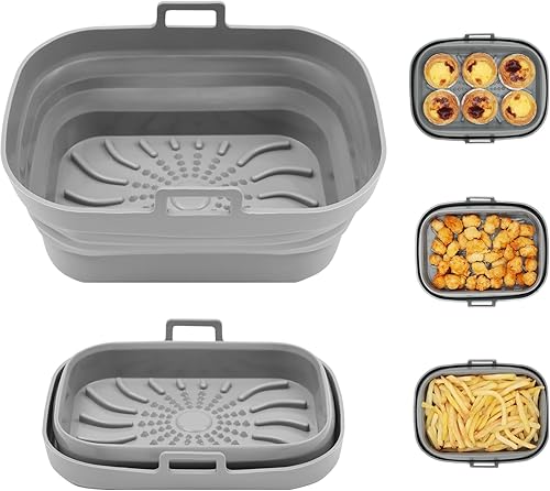 Aichoof Forro rectangular para freidora de aire, olla redonda de silicona reutilizable, diseño de filtro de aceite antiadherente, tapete de cocina disponible en Yaxa Peru