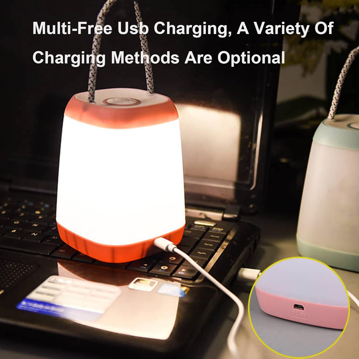 Rechargeable Camping Lantern LED Tent Light USB Camping Light Bedside Lamp for Bedroom Outdoor Camping Living Room Parties Outdoors